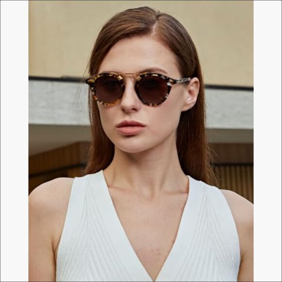 Acetate Polarized Sunglasses for Women Small Face Retro Round